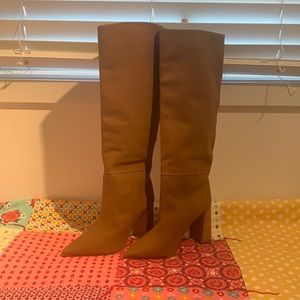 Brand New Steve Madden Brown Leather Heel Boots Made In Brazil